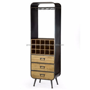 ตู้บาร์ไม้เนื้อแข็งทันสมัยพร้อมชั้นวางไวน์ ตู้สูงพร้อมลิ้นชัก เฟอร์นิเจอร์บาร์สำหรับห้องนั่งเล่น รุ่นใหม่ล่าสุดปี 2026 - Product Image 5
