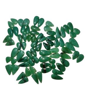 ราคาผู้ค้าส่งอัญมณีหลวมลูกปัดสีเขียวธรรมชาติคู่ Chrysoprase คู่ทําเครื่องประดับอินเดียจํานวนมากคุณภาพสูงพิเศษ - Product Image 1