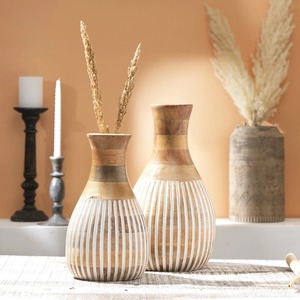 <b>Tall</b> Wooden <b>Table</b> Vase Slim Design Decorative Flower Vase for Living Room Dining <b>Table</b> Home Decor and Gifting Use - Product Image 3