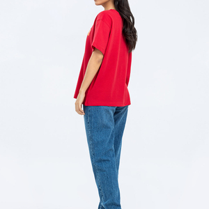 T-shirt imprimé pour femme, col rond, coupe ample, 100 % coton, motif DTF, manches courtes, confortable, idéal pour l'été - Product Image 4