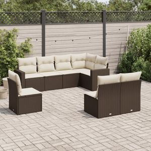 Ensemble de canapés de jardin extérieur marron avec rotin PE imperméable et coussins en mousse haute densité, design contemporain - Product Image 3