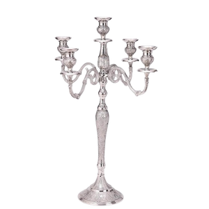 Attractive Nickel Plated 5 Arms Customized Decorative Candelabra Best Selling Products Wedding Event Candlestick Pillar Holder - Product Image 5