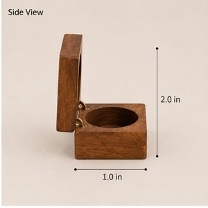 Boîte à bagues en bois, design minimaliste carré, durable, décoration intérieure, rangement pour table de salon - Product Image 4