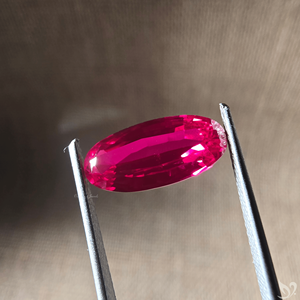 Rubis de laboratoire 3,09 CT, taille Moval, rouge vif, pierre précieuse en vrac pour bague, pendentif et bijoux fins - Product Image 1