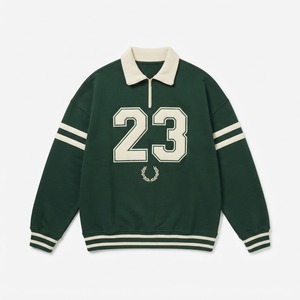 Pull à col zippé pour femme, couleur bordeaux, avec imprimé gris 90, col rabattu, coupe classique, décontracté, pour l'automne - Product Image 2