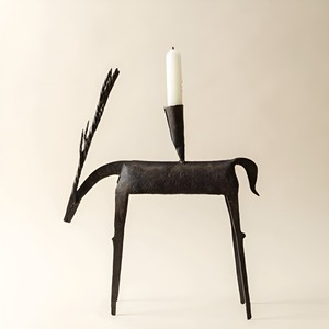 Modern Handmade Reindeer Figurine Set Tall Attractive Deer Sculptures <b>Black</b> Metal Christmas Decor Holiday Centerpiece - Product Image 3