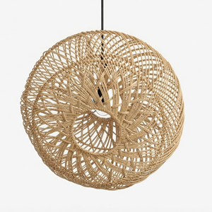 Handwoven Rattan Pendant Light Natural Brown Woven <b>Lampshade</b> Modern Indoor Hanging Lamp Decor - Product Image 6