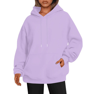 Unisex Oversized Hooded Sweatshirt Solid Color Cotton Fleece Pocket Design Regular Fit Autumn Wear - Product Image 2