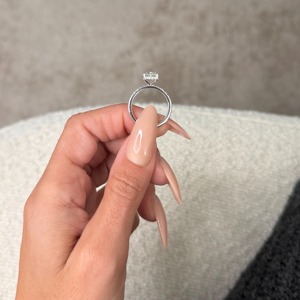 3 Carat Oval Cut Engagement <b>Ring</b> <b>Set</b> with Matching Band _ Lab Grown Diamond <b>Ring</b> _ 14K White <b>Gold</b> _ IGI Certified - Product Image 5