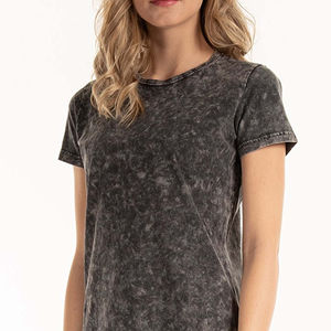 T-shirt d'été délavé de haute qualité, coupe ample, manches courtes, col rond, vente chaude, t-shirt vierge délavé à l'acide pour femme, fabriqué par les fabricants - Product Image 5