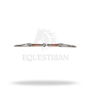 Bridon Eggbutt en cuivre avec rouleaux en acier inoxydable et anneaux plats pour l'équitation et le contrôle de l'entraînement - Product Image 3
