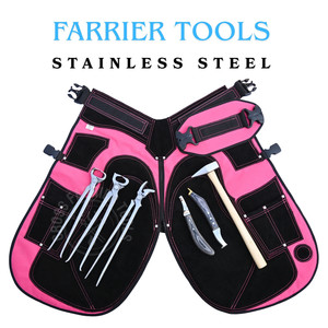 Kit de fermeur de chevaux de qualité industrielle avec tablier de sécurité, marteau de fermeur, cisaille à sabots, tire-crochets de fer à cheval, pince à clous, couteau de coupe - Product Image 6