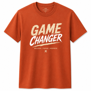 เสื้อยืดโอเชียนแวร์ผู้ชาย สีส้ม ลายเกมเชนเจอร์ แขนสั้น คอกลม ทรงปกติ สวมใส่สบาย ผ้าฝ้ายเทอร์รี่ 100% ระบายอากาศได้ดี น้ำหนัก 320 กรัม - Product Image 1