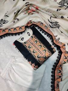 Traje Salwar de Algodón Maslin Indio de Diseño Moderno y Más Vendido, con Bordado Exclusivo, Ropa Étnica Elegante para Mujer para Fiestas - Product Image 3