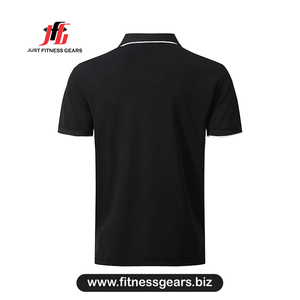 Polo à manches courtes pour homme, couleur unie, coupe décontractée, tissu piqué respirant - Product Image 2