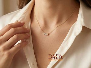 จี้เพชรรูปหัวใจทรงกลม สร้างในห้องปฏิบัติการ ตัวเรือนทองคำ ประดับเพชรเม็ดเดี่ยว สร้อยคอเสน่ห์อันหรูหรา เครื่องประดับอันสง่างาม - Product Image 4