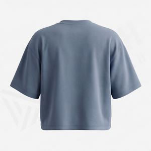 เสื้อยืดครอปท็อปผ้าฝ้ายสำหรับผู้หญิง ทรงหลวม ขายส่ง เหมาะสำหรับออกกำลังกาย ฟิตเนส คุณภาพสูง สีตามสั่ง - Product Image 2