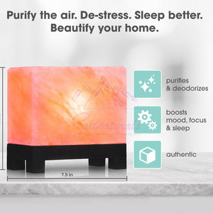 Lampe de sel de l'Himalaya artisanale de forme cubique, design premium, pour la décoration - Product Image 4