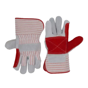Gants de sécurité en coton rayés, longueur poignet, respirants, usage quotidien, design rouge et blanc - Product Image 1