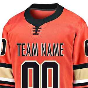 Maillot de hockey sur glace 100 % polyester imprimé numériquement, respirant, séchage rapide, service OEM personnalisé, antibactérien, écologique, pour équipes - Product Image 4