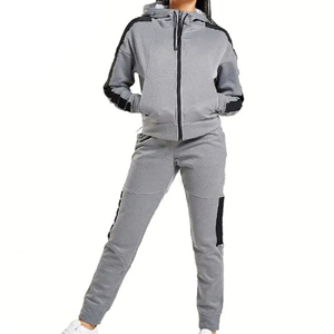 Women's Slim Fit Cotton Fleece Tracksuit Set Custom Logo Ladies Crop <b>Top</b> Blank Women's Trainers for Winter Plus Size Feature - Product Image 1
