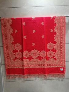 Chal de Lana Azul con Diseño Floral, Suave y Cálido, Estilo Étnico, para Mujer, Ideal para Bodas y Fiestas de Invierno, Estilo Indio y Pakistaní - Product Image 6