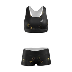 Conjunto de Yoga de 2 Piezas Personalizado para Mujer, Sujetador Deportivo y Pantalones Cortos, Conjunto de Entrenamiento para Fitness y Entrenamiento en Interiores y Exteriores - Product Image 1
