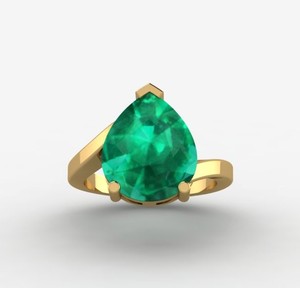 Best Selling 18K Gold Plated 925 <b>Silver</b> 8x10mm Pear Cut <b>Emerald</b> Quartz Gemstone Prong Set Engagement <b>Ring</b> Fine Jewelry For Women - Product Image 1