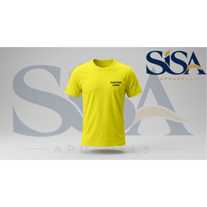 เสื้อยืดคอตตอนสีเหลืองขนาดใหญ่พิเศษสำหรับผู้ชาย ไซส์ 2XL แบบเรียบ สำหรับผลิตเสื้อผ้ากีฬา - Product Image 3