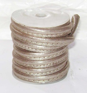 Waxed Nappa Leather <b>Cords</b> with Metal Round Strap Feature for Home Textiles Shoes Bags Garments - Product Image 2