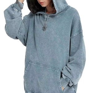 Sweat-shirt à capuche surdimensionné pour homme, couleur unie, coton, tissu molletonné français, vêtements décontractés pour l'automne - Product Image 4