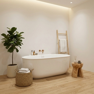 Bañera independiente modelo FW-3303, diseño clásico y duradero, fabricada con material acrílico de primera calidad para proyectos residenciales. - Product Image 3