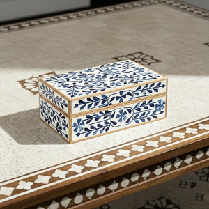 FAIZA CRAFT FC-165 Indian Manufacturer Exporter Customized Size Square Bone Inlay Multifunction Jewelry Boxes Storage Boxes - Product Image 1