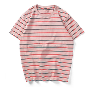 Camisetas Oem de alta calidad para hombre, fabricantes chinos de ropa, camiseta a rayas, cuello redondo, camisetas a rayas de gran tamaño - Product Image 2