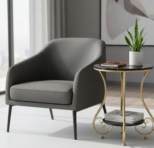 Modern Round Rattan Outdoor Bistro Set with Marble Top <b>Table</b> and Cushioned Chairs for Apartment <b>Balcony</b> Furniture - Product Image 4