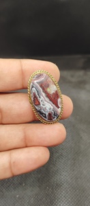 Best Selling Crazy Lace Agate Jasper Brass Grooved Cabochon Amazing <b>Crystal</b> Healing Loose Gemstone for Jewelry Making Bezel - Product Image 3