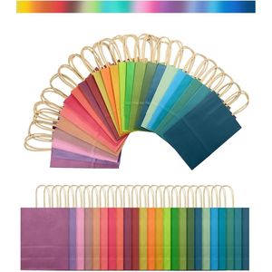 24 Sacchetti Regalo in Carta Multicolore con Manici 21x15x8 cm, Confezione Grande per Bomboniere Arcobaleno - Product Image 2