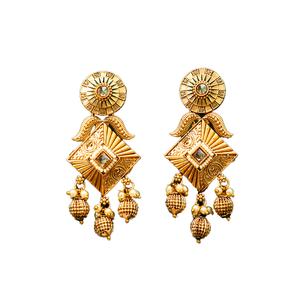 ต่างหูห่วงแฟชั่นคลาสสิกโบราณพร้อมเคลือบทองด้านเครื่องประดับขายส่งสำหรับผู้หญิง - Product Image 1