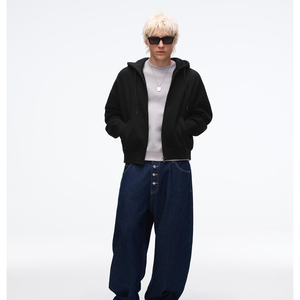 Sudadera con capucha y cremallera personalizada para hombre, antiarrugas, estilo urbano oversize, streetwear, gruesa, unisex, OEM - Product Image 3