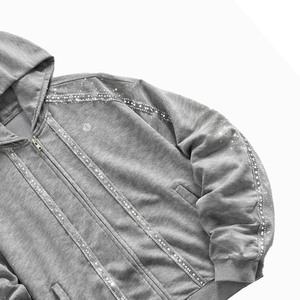 Sudadera con Capucha Extra Grande para Hombre con Logotipo Personalizado, 450 GSM, Felpa de Algodón con Detalles de Pedrería, Proveedor de Ropa Urbana de Alta Calidad al por Mayor - Product Image 5
