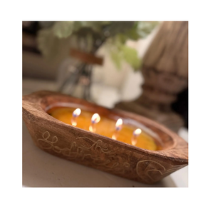 Bol à bougie en bois fait main personnalisé pour la maison, les mariages, les événements, les fermes, les restaurants et les cafés - Product Image 6