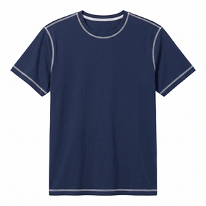T-shirt décontracté d'été pour homme, coupe oversize, en tricot vierge, écoresponsable, avec coutures contrastées et détails de couture, OEM ODM, vente en gros, direct usine | - Product Image 1