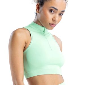<b>Women</b> Mint Green <b>Sleeveless</b> Crop Top Fitness Yoga Wear Matching Leggings Set Custom Logo Sportswear Manufacturer - Product Image 6