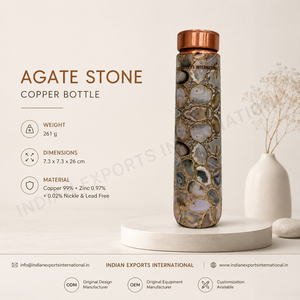 Royal <b>Mosaic</b> Water Bottle from Indian exports international. (Certified pure copper) - Product Image 2