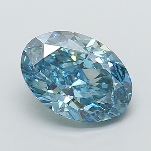 Diamant ovale de 4,01 carats, cultivé en laboratoire par CVD, couleur bleu vif fantaisie, clarté VS1, polissage excellent, pierre précieuse de luxe premium, non montée - Product Image 1