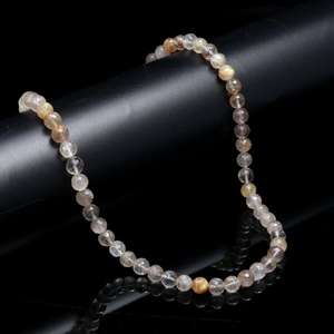 Collier en perles de quartz rutilé doré de qualité supérieure, vente en gros, pierres précieuses pour femmes, bijoux - Product Image 2