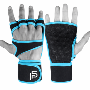 Weight Lifting Gloves Unisex <b>Silicone</b> <b>Padding</b> Palm Protection Lace-Up Closure Half Finger Design for Sports Gym Training - Product Image 1