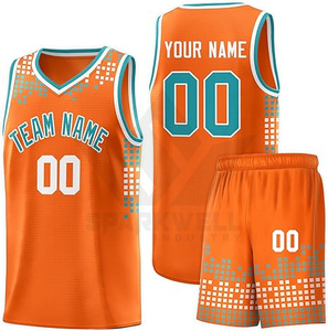 Conjunto de Camiseta de Baloncesto Personalizada con Impresión por Transferencia de Calor, Poliéster/Algodón, Nombre del Equipo, Número 00, Malla Transpirable, Cintura Elástica, Sin Mangas - Product Image 4