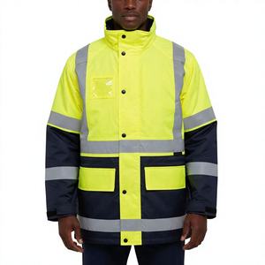 Veste de travail haute visibilité réfléchissante pour hommes, en polyester/coton, classe 3, imperméable, certifiée CE, confortable, pour usage extérieur - Product Image 1