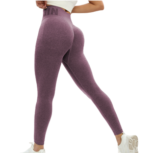 Pantalones de Yoga de Alta Compresión para Mujer, Ajuste Delgado, Efecto Levanta Glúteos, Leggings Deportivos Sin Costuras para Correr, Color Sólido - Product Image 6